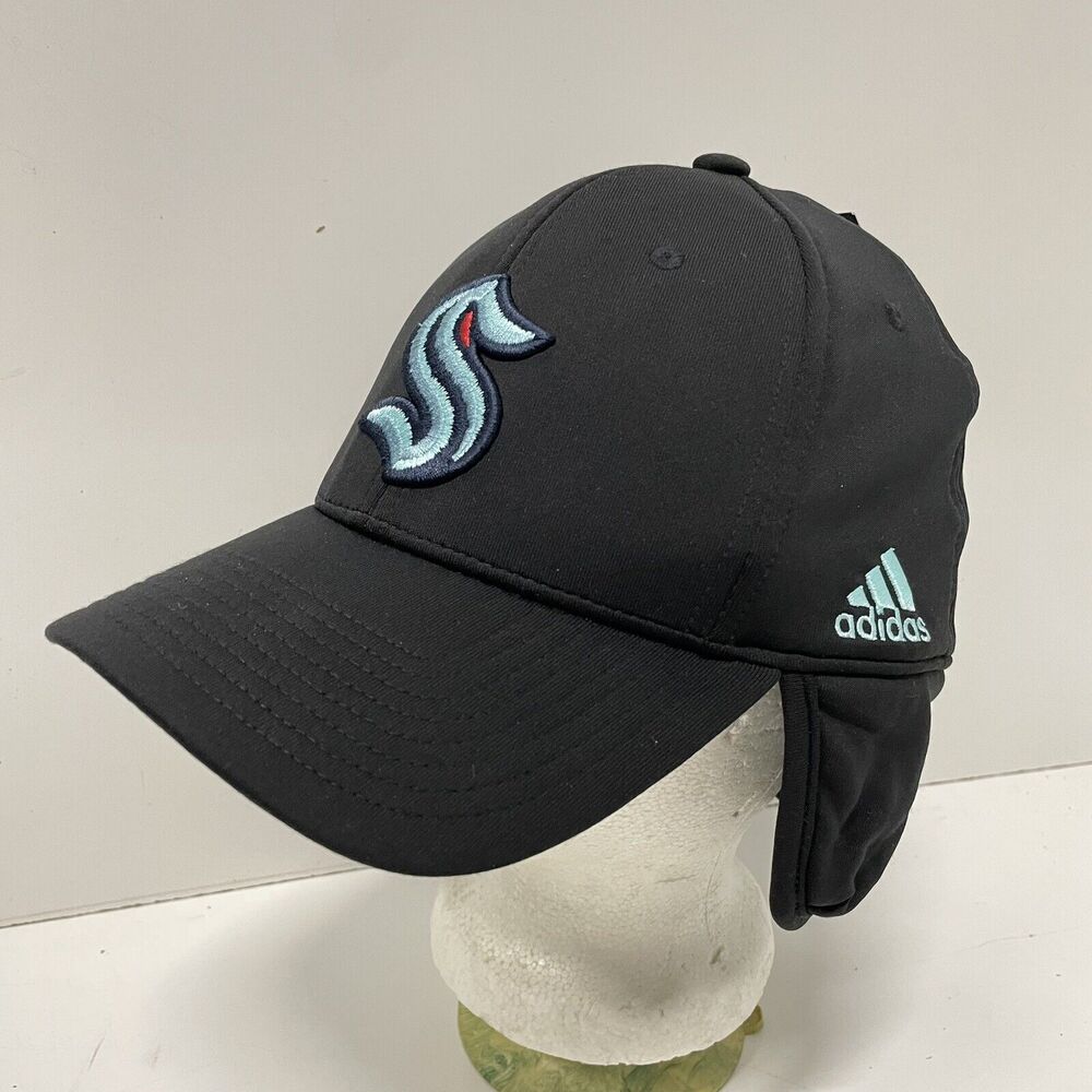 Seattle Kraken Ear Warmer Winter Hat Cap Adult Small/Medium Black NHL Adidas NEW
